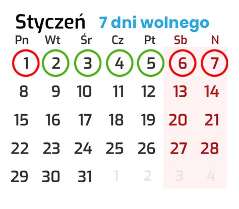 Miesi Ce Wolnego W Roku Kalendarz Urlop W Do Pobrania Za Darmo
