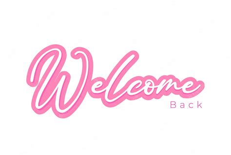 Premium Vector Welcome Back White Pink Font