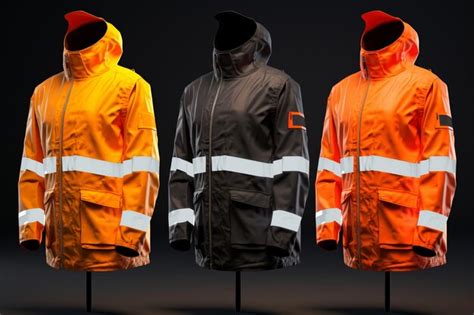 Premium AI Image | Highvisibility rain jackets with reflective strips ...