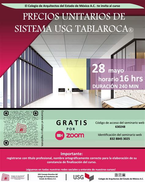 Precios Unitarios De Sistema Usg Tablaroca Colegio De Arquitectos Del