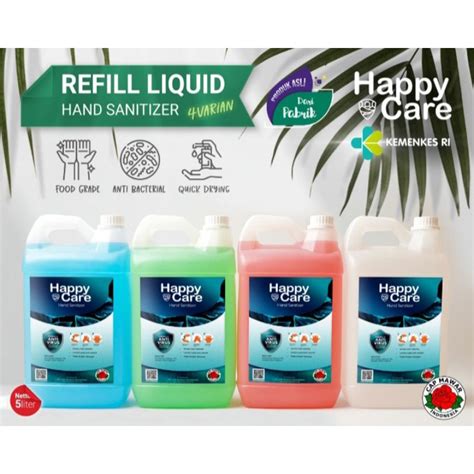 Jual Hand Sanitizer Cair Liter Happy Care Shopee Indonesia