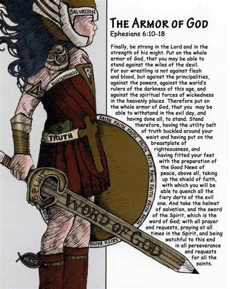 Armor Of God Ephesians 6 10 18 Illustrated Bible Verse Etsy Finland