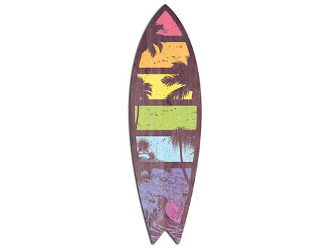 Planche De Surf D Corative Vintage Tahiti Surfboard Imprim Planche