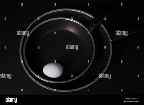 An Un Cracked Egg In A Pan Stock Photo Alamy