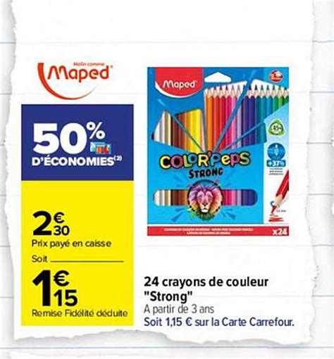 Promo Crayons De Couleur Strong Maped Chez Carrefour Icatalogue Fr