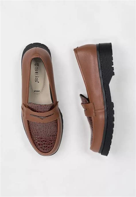 Jual Seis Seis Vega Sepatu Docmart Wanita Loafers Wanita Brown