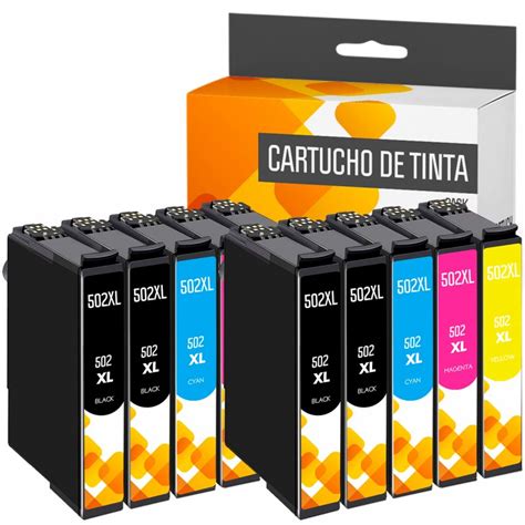 Epson 502XL Pack 10 Cartuchos Tinta Compatible Negro Cian Magenta