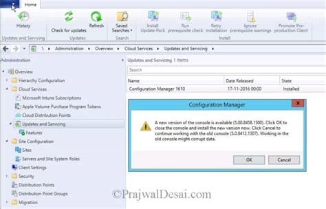 Install SCCM ConfigMgr Current Branch Update 1610