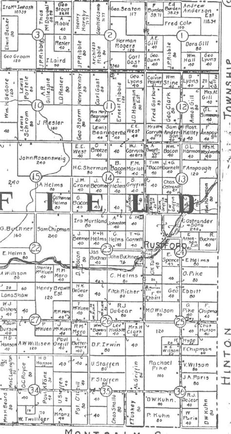 1915 Deerfield Township Mecosta County Michigan Plat Map