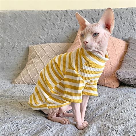 New Stripe Pattern Pet Dress Sphynx Hairless Cat Clothes Cat Clothes