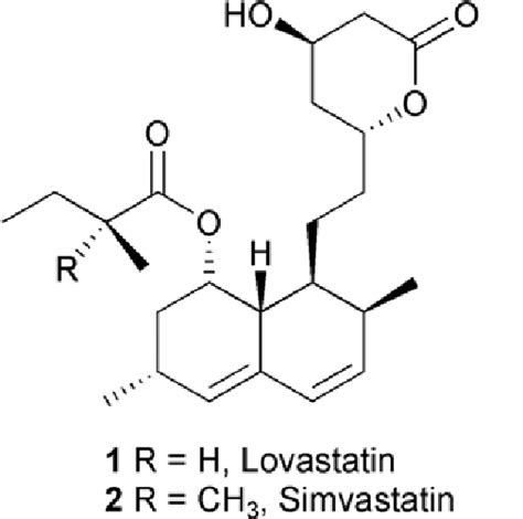 Chimical Structure Of Lovastatin And Simvastatin Download Scientific