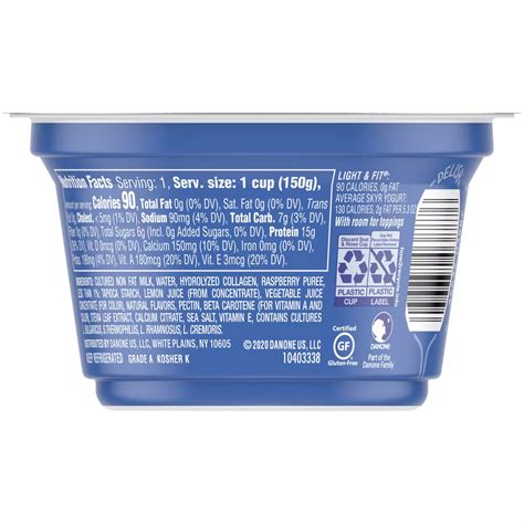 Dannon Light And Fit Non Fat Raspberry Lime Yogurt With Collagen And Antioxidants Shop Yogurt At H E B