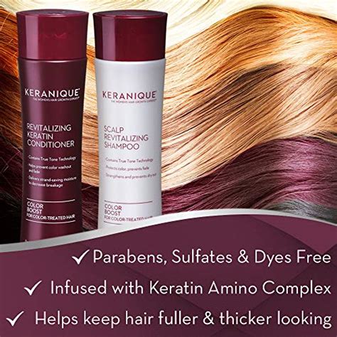 Keranique Color Boost Anti Hair Loss Kit Includes Hair Growth Shampoo And Conditioner For