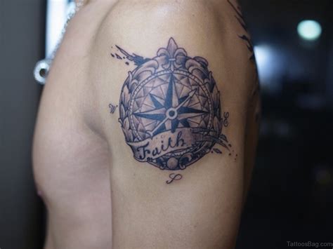 Elegant Compass Tattoos For Shoulder