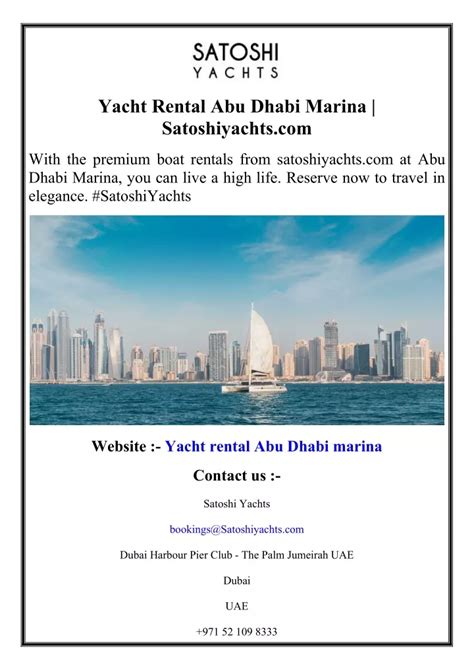 Ppt Yacht Rental Abu Dhabi Marina Satoshiyachts Powerpoint