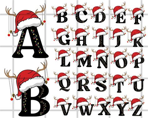 Paquete SVG del alfabeto navideño letras A Z svg para Cricut