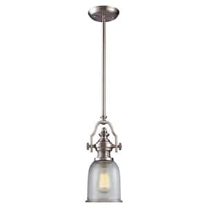 Titan Lighting Chadwick 1 Light Satin Nickel Ceiling Mount Pendant TN