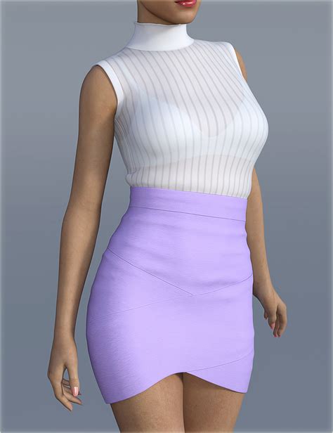 H C Bandage Mini Skirt Outfit For Genesis 8 Female S Daz 3D