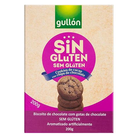 Biscoito GULLÓN Cookies de Chocolate sem Glúten 200g Biscoito Doce