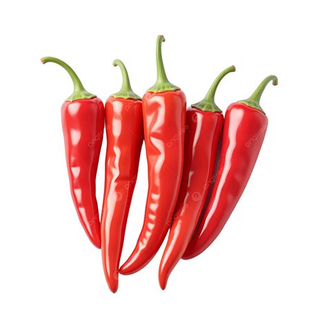 Five Red Peppers Are Brightly Colored, Egg Tart, Bright Red, Chili PNG