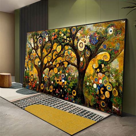 Baum Des Lebens Gustav Klimt Style Wandkunst Leinwand Etsy De In