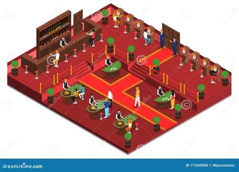 Casino Isometric Interior stock vector. Illustration of card - 71360908