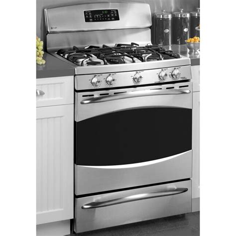 Ge Profile 30 In 5 Burners 5 Cu Ft Self Cleaning Freestanding Natural Gas Range Stainless Steel