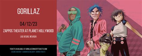 Gorillaz at Zappos Theater at Planet Hollywood | 12 April 2023 | Gorillaz Concert Tickets