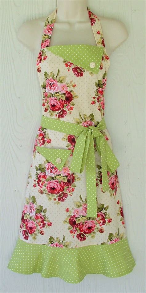 Floral Full Apron Womens Full Apron Cottage Chic