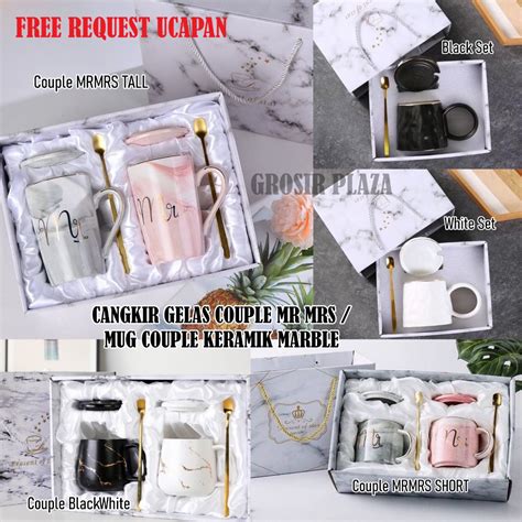 Jual Cangkir Gelas Couple Mr Mrs Mug Couple Keramik Marble Marbel