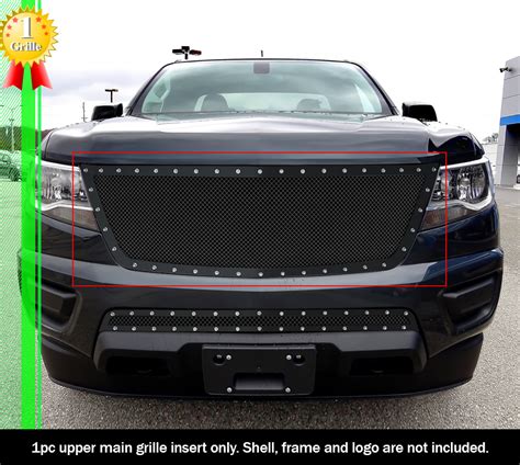 Fits 2015 2020 Chevy Colorado Stainless Steel Black Mesh Rivet Grille Ebay