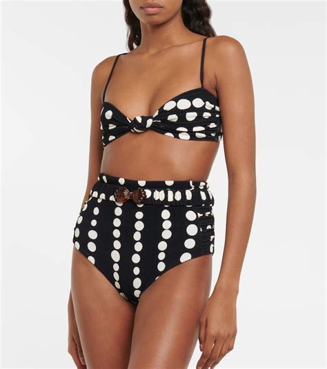 Johanna Ortiz El Faro Belted Polka Dot Bikini Bottom In Kuba Black Ecru ModeSens