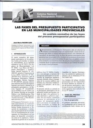 Las Fases Del Presupuesto Participativo En Las Municipalidades