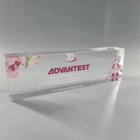 singapore national flower crystal block etch