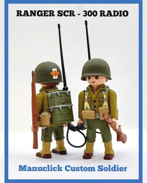 Playmobil Custom Ww2 Soldado Ejercito Usa Rager Radio Segunda Guerra