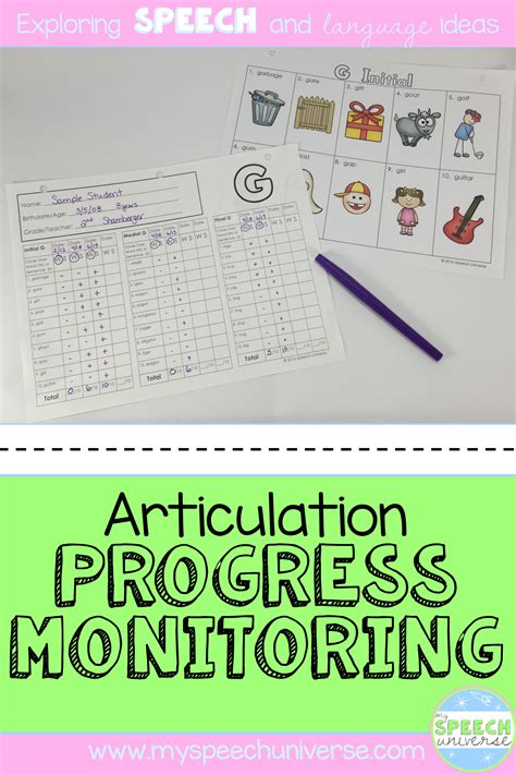 Articulation Progress Monitoring Kit Data Collection For Speech Therapy