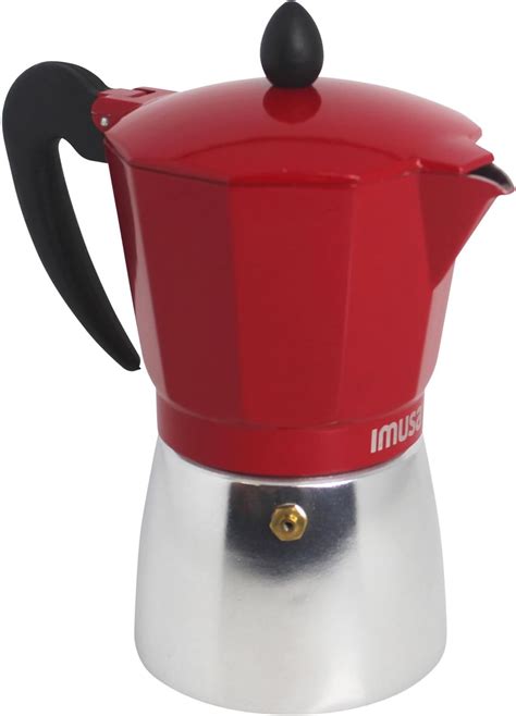 Imusa Usa Red Aluminum Stovetop 6 Cup Classic Italian And Cuban Espresso Maker B120