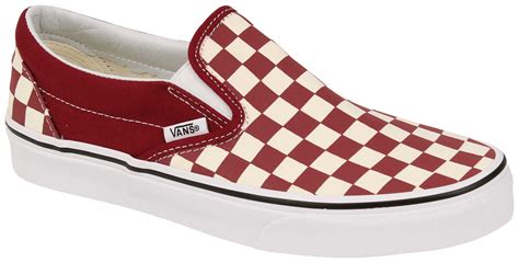 Vans Classic Slip On Womens Shoe Checkerboard Rumba Red