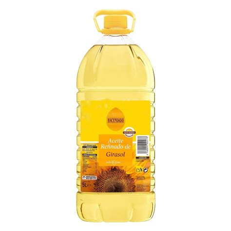 Aceite De Girasol Refinado Hacendado Garrafa L