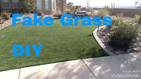 DIY fake grass install. Cheap and easy faux grass with NO MAINTENANCE ...