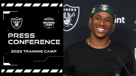 Marcus Peters And Zamir White Presser 8523 2023 Training Camp