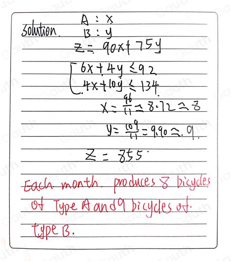 Solved Problem 3 2 Points A Manufacturer Produces Two Models Of Racing Bike A And B Each