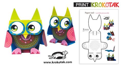 Krokotak Owl Printable Templates
