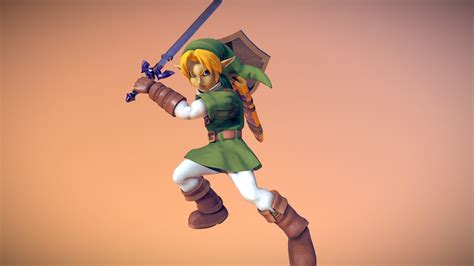 Zelda Ocarina Of Time Young Link 3d Printable Statue 3d Print Model