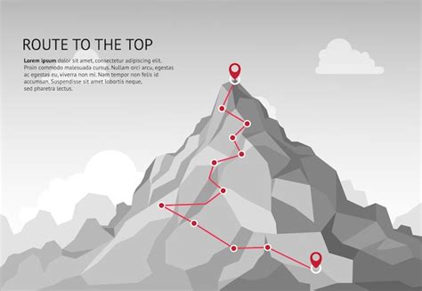 Gebirgsroute Infografik Reise Herausforderung Weg Gesch Ftsziel