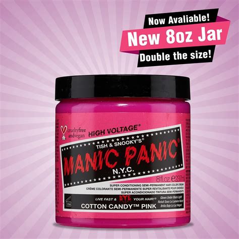 Manic Panic 8oz High Voltage Classic Cream Hair Dye Cotton Candy Pink Vibrant Color Formula