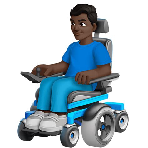 👨🏿‍🦼 Man in Motorized Wheelchair: Dark Skin Tone on Twitter Emoji Stickers 13.1