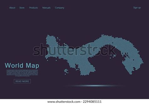 Panama Map World Map Vector Template Stock Vector Royalty Free