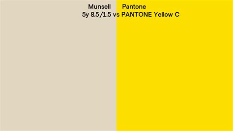 Munsell Y Vs Pantone Yellow C Side By Side Comparison