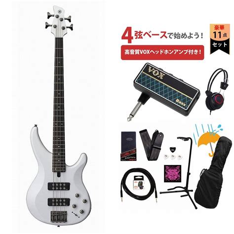 Yamaha Trbx304 Wh Trbx300シリーズ Trbx アクティブベース Voxヘッドホンアンプ付属エレキベース初心者セットr（新品 送料無料）【楽器検索デジマート】